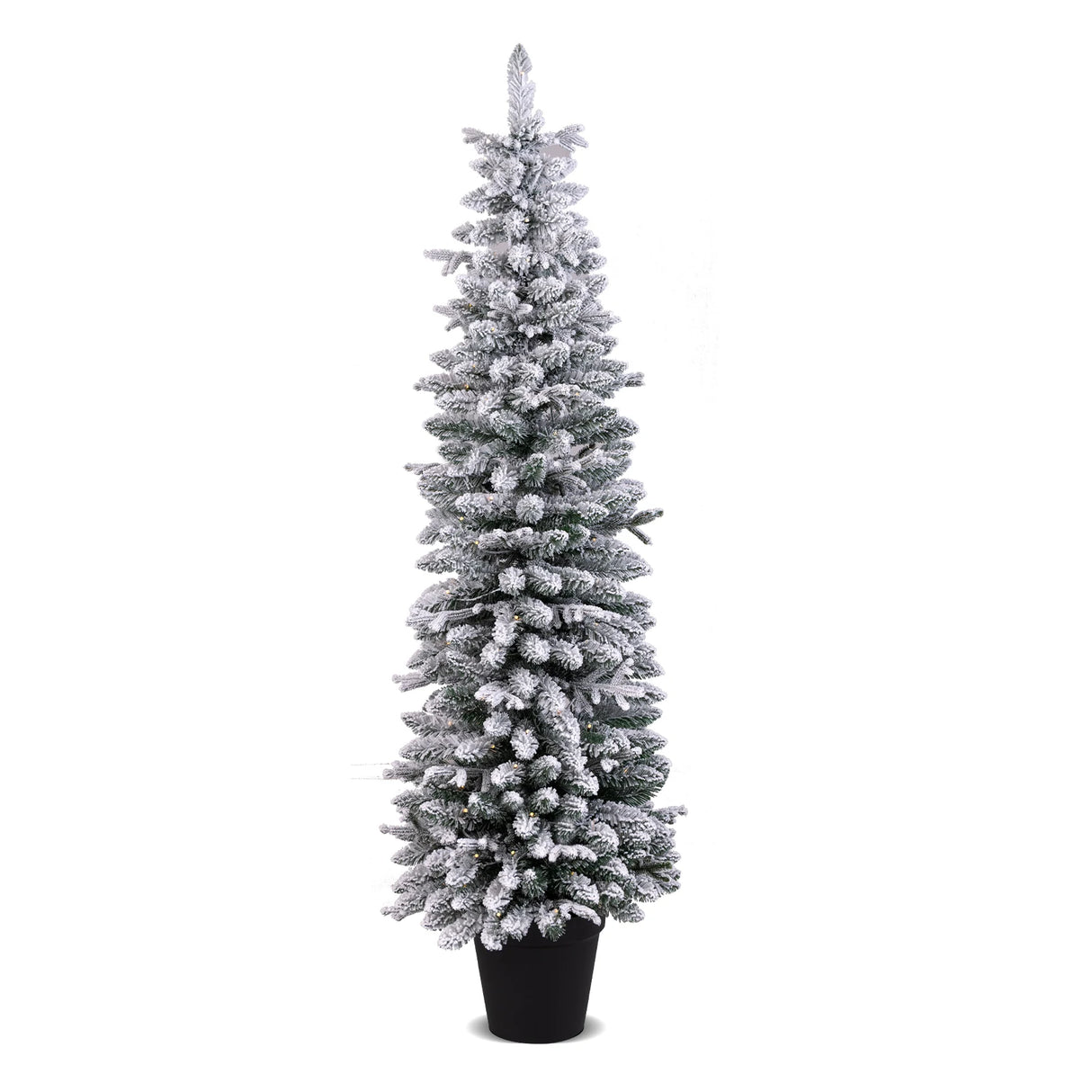 Artificial Pre-lit Christmas Tree Snow Flocked Xmas Tree-1.8M