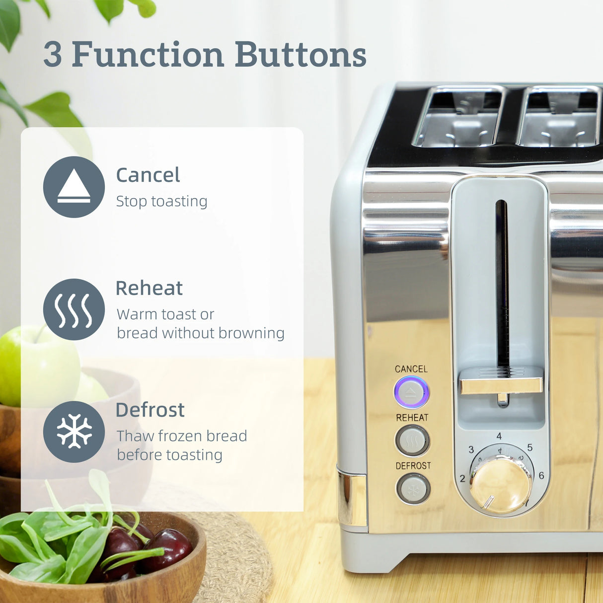 HOMCOM Sleek Textured Kettle and Four-Slice Toaster Set - Grey