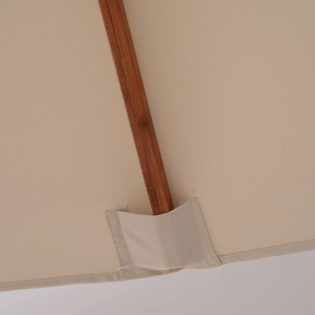 Outsunny 3 x 3 metre Patio Parasol Garden Umbrellas Sunshade Outdoor Wooden Parasol Canopy Double Tier, Beige, BASE NOT INCLUDED