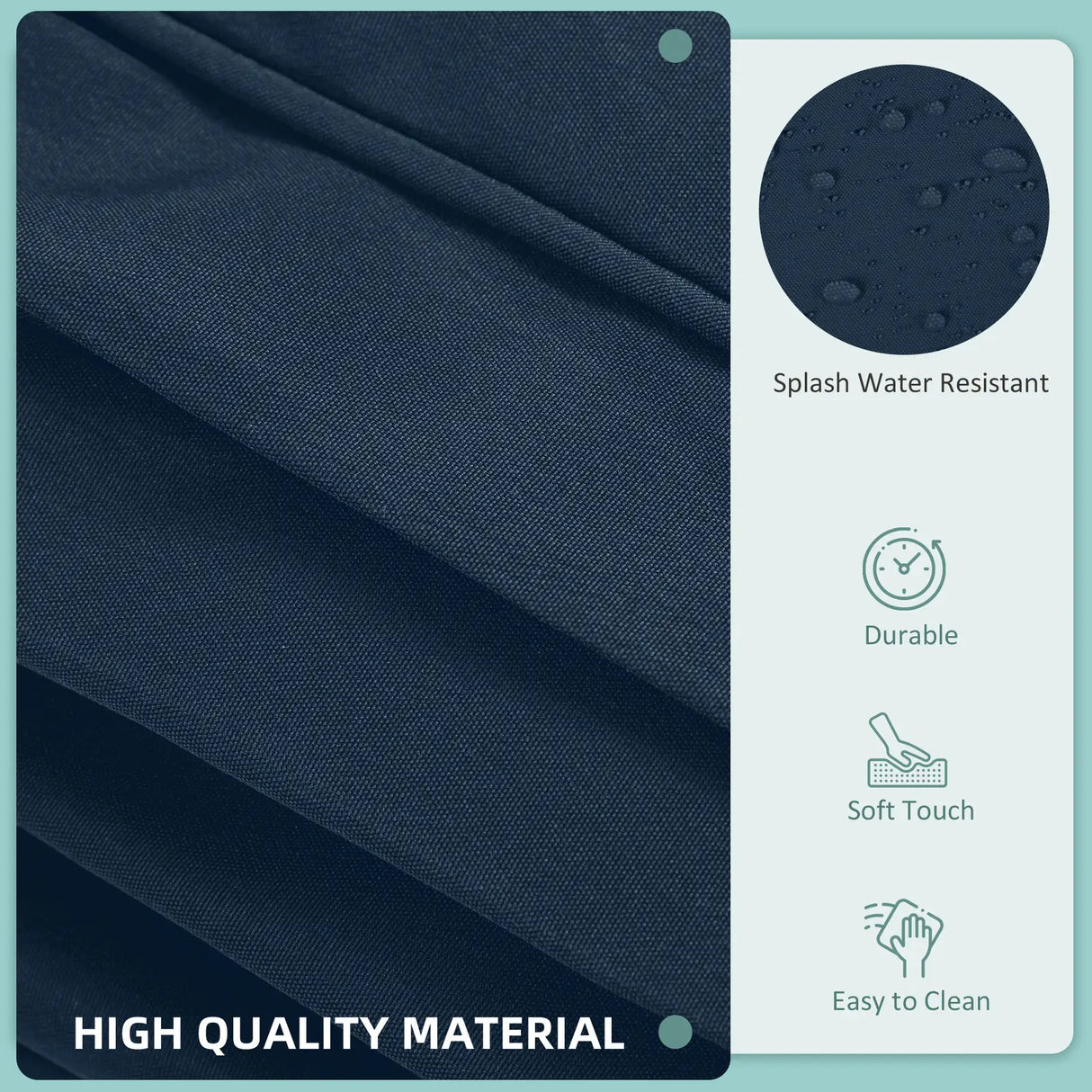 Outsunny Set of 14 Mixed Cushion Covers - Blue