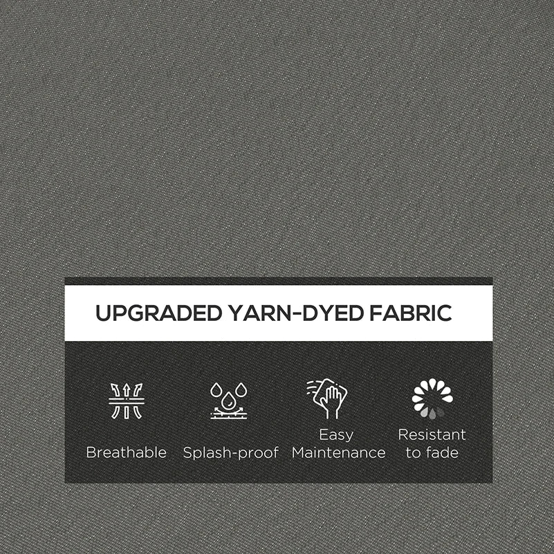 Outsunny 4-Piece Seat Cushions Pillow Replacement, Patio Chair Cushions Set with Ties for Indoor Outdoor, Charcoal Grey