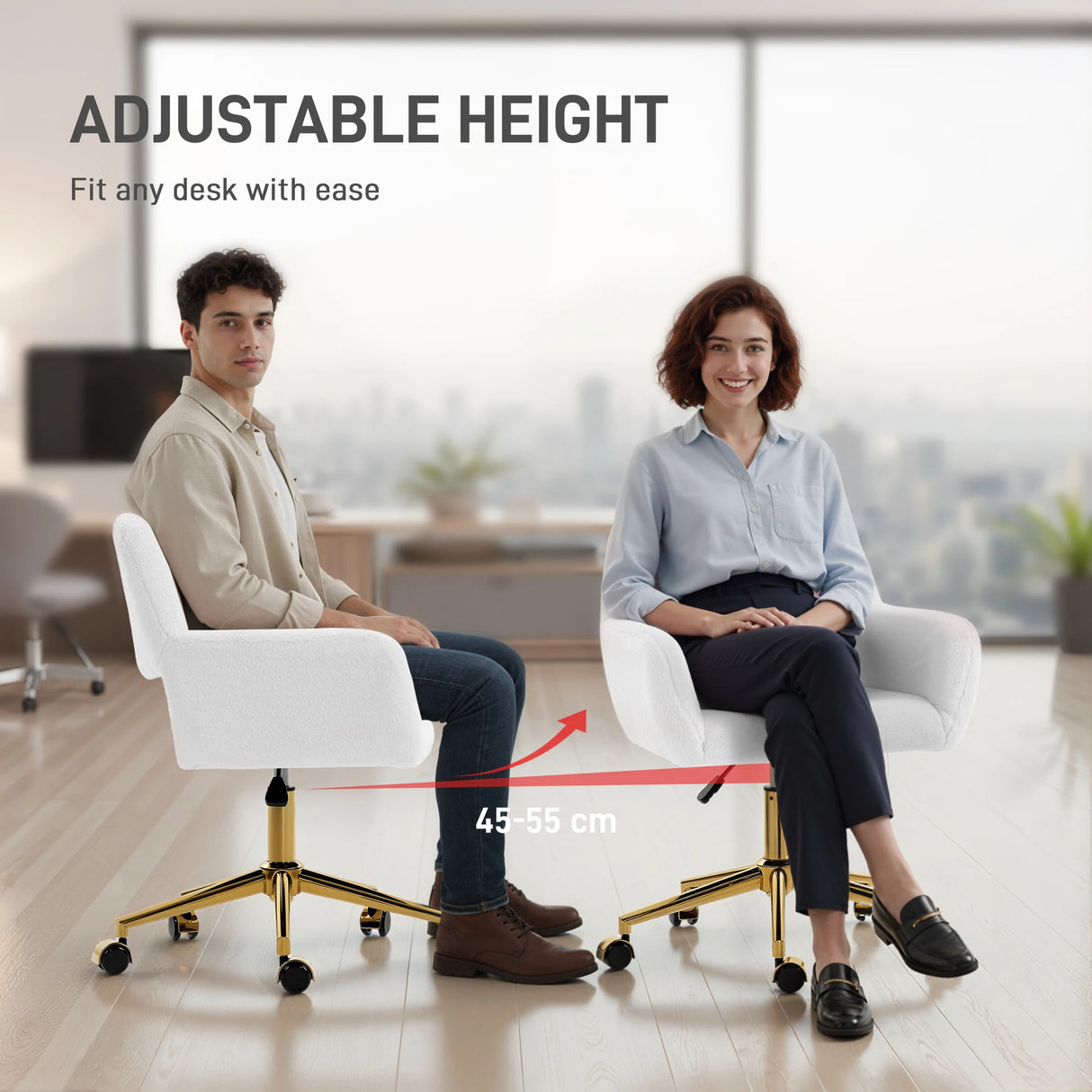 HOMCOM Faux Fur Rabbit Chair - Cream White