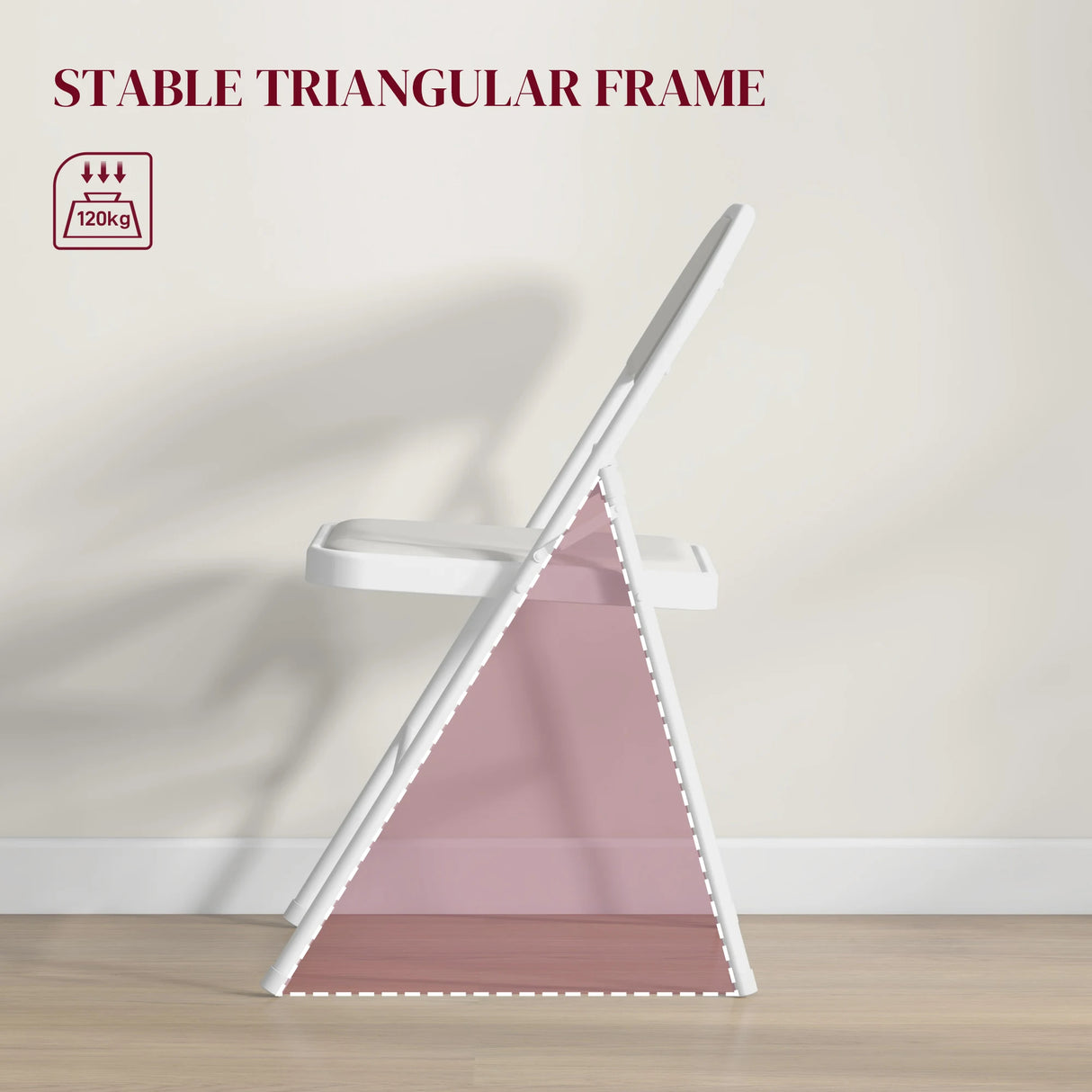 HOMCOM Set of Two Cushioned Folding Chairs - White