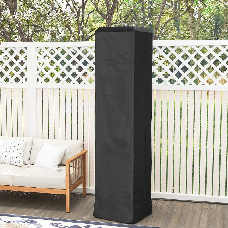 Outsunny Heavy Duty Gas Pyramid Patio Heater Cover, Full Length Outdoor Heater Cover Protector, UPF 30+ Oxford Fabric with Zipper, Black
