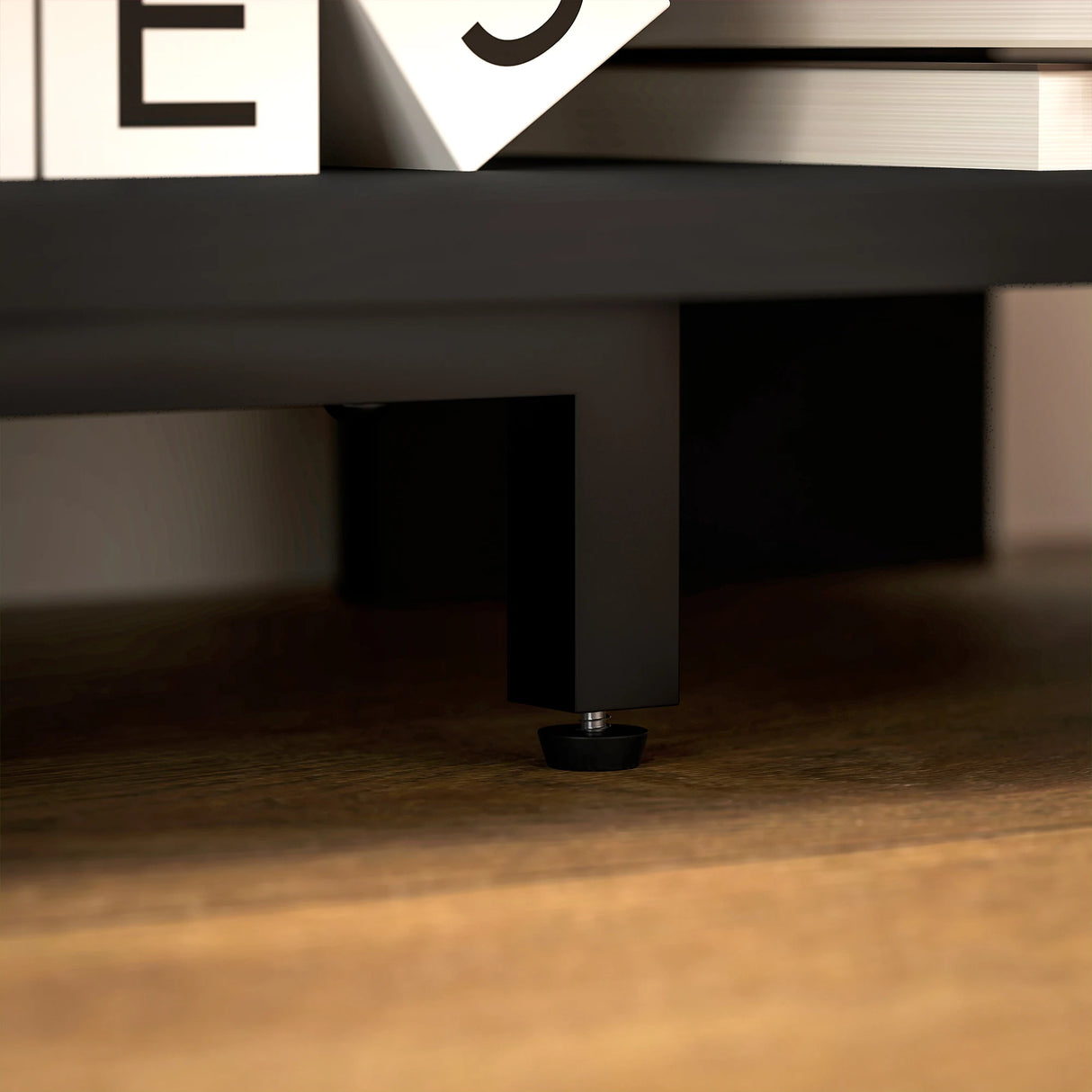 HOMCOM Corner TV Stand with 2 Open Shelves for 47 Inch TV - Black