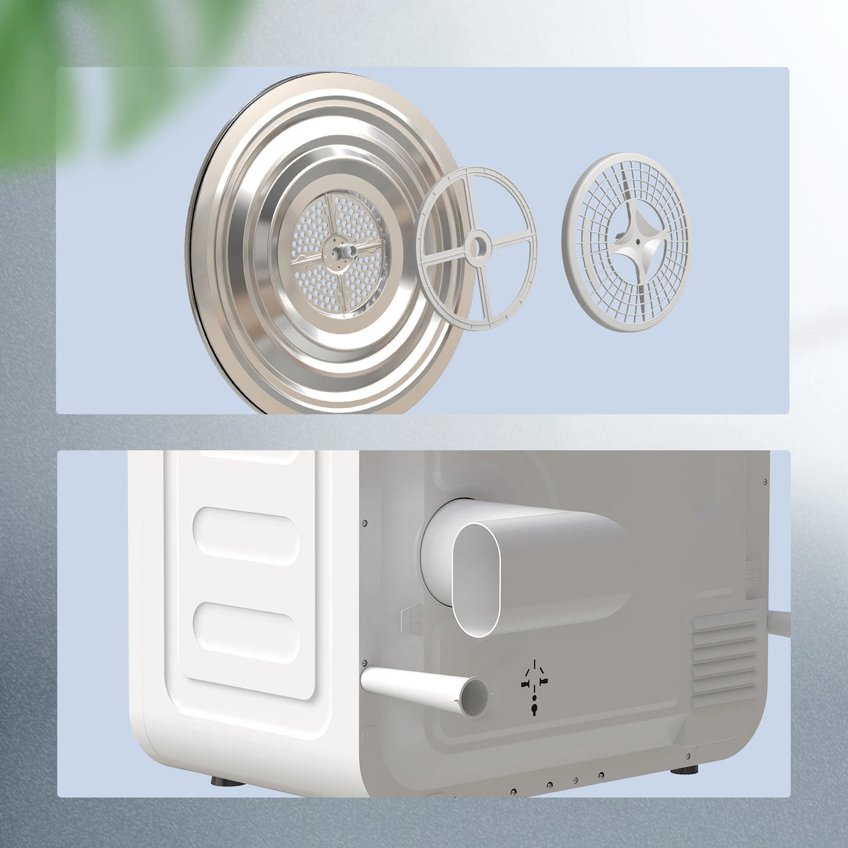 HOMCOM 4kg Vented Tumble Dryer, 800W Compact Freestanding Front Tumble Dryer with Stainless Steel Tub and Customisable Timer, Wall-Mounted Portable Small Clothes Drying Machine, White