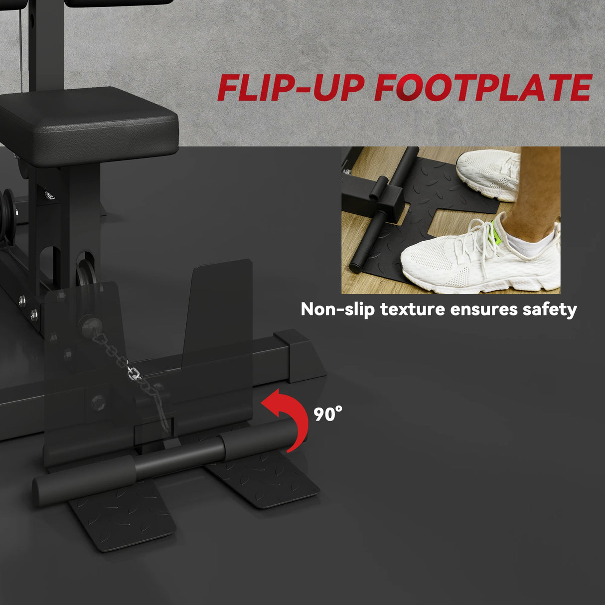 SPORTNOW Pull Up Station, Power Cage with Adjustable Seat, for Home Gym - Black