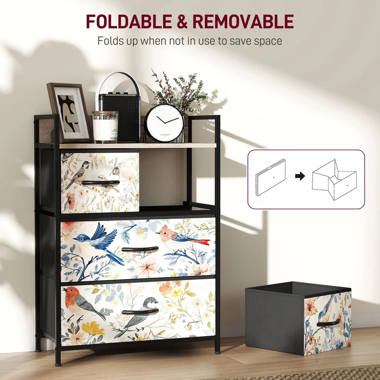 HOMCOM 4-Drawer Chest of Drawers - White