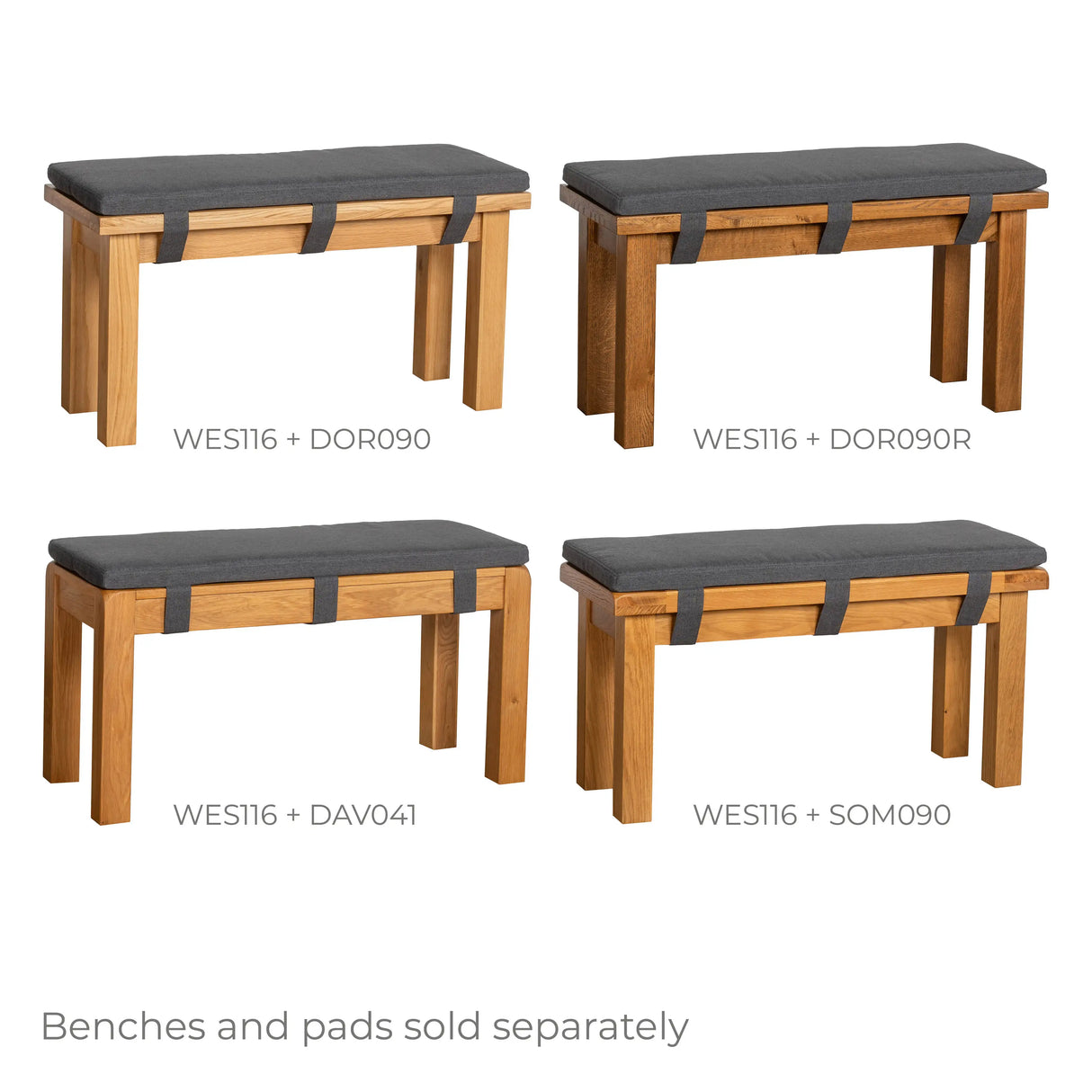 Westbury Bench Pad 90cm in Dark Grey (WES116)