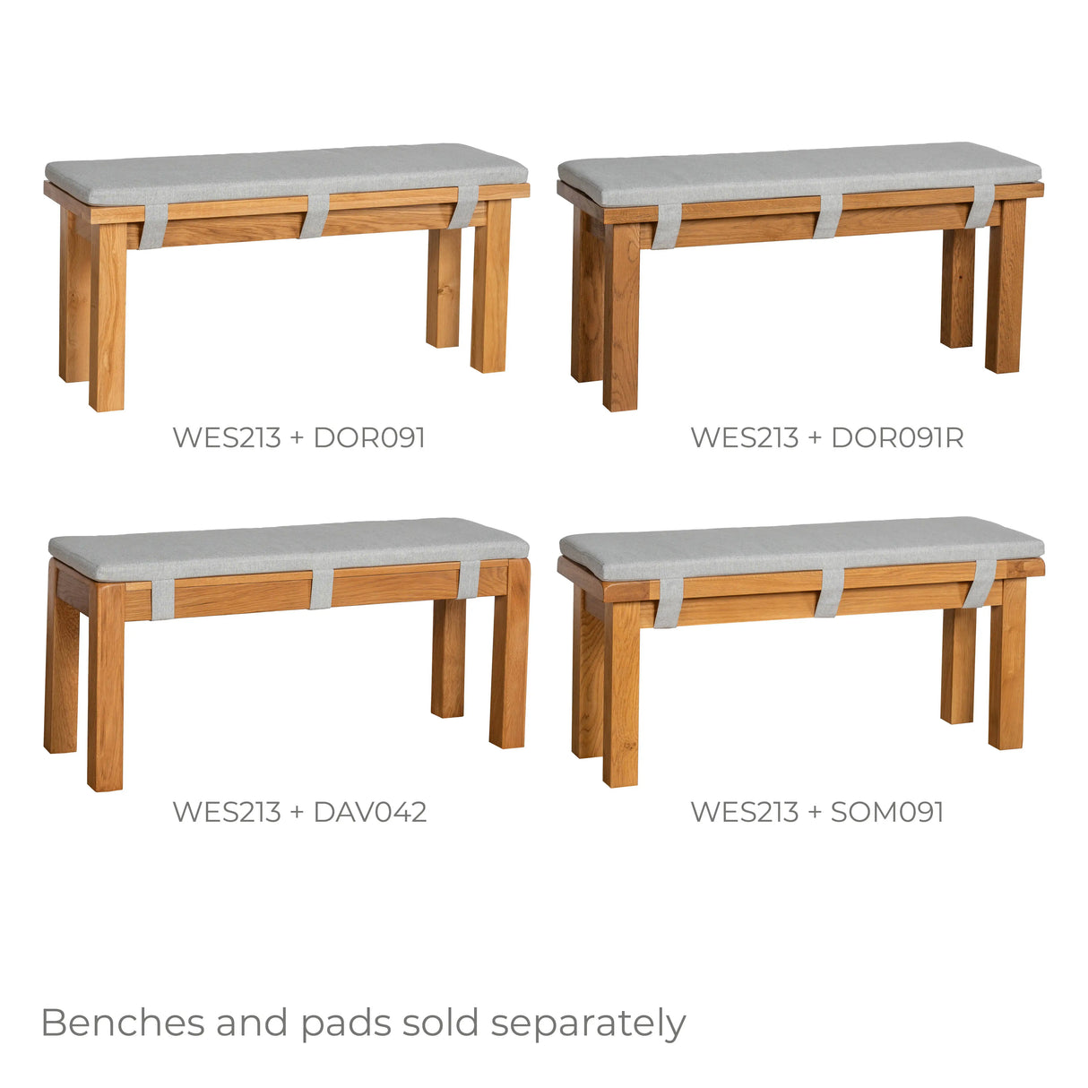 Westbury Bench Pad 104cm in Light Grey (WES213)