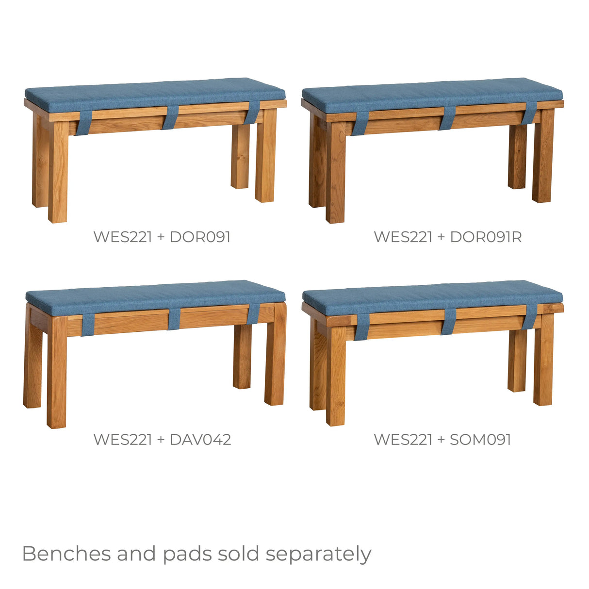 Westbury Bench Pad 104cm in Blue (WES221)
