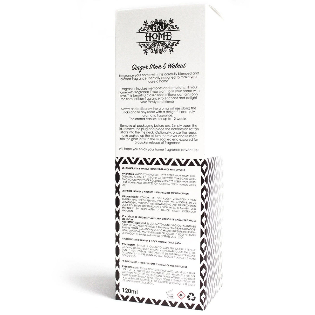 120ml Reed Diffuser - Ginger Stem & Walnut