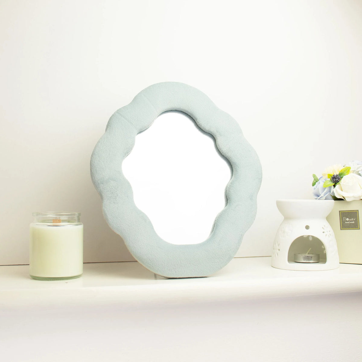 Soft Squiggly Mirror Cloud Cloud Blue (28x24x2.3cm)