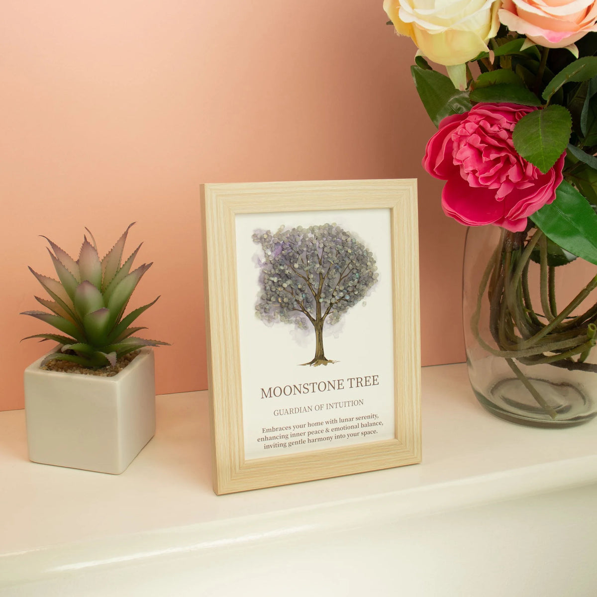 Gemstone Picture - Tree of Life - Moonstone (20x14.7x1cm)