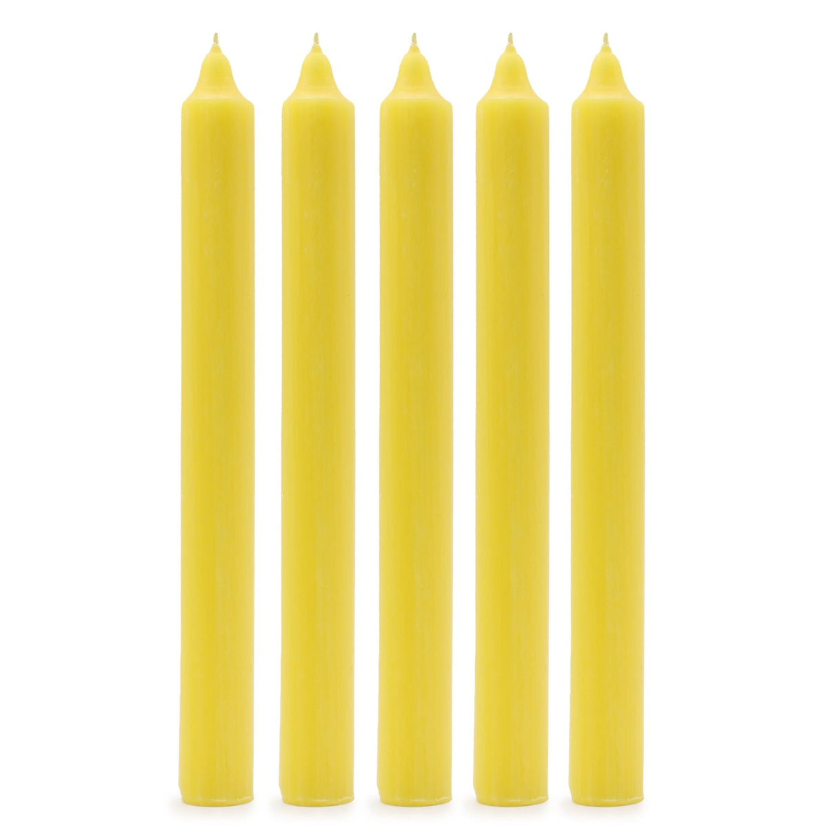 Solid Colour Dinner Candles - Rustic Lemon - Pack of 5