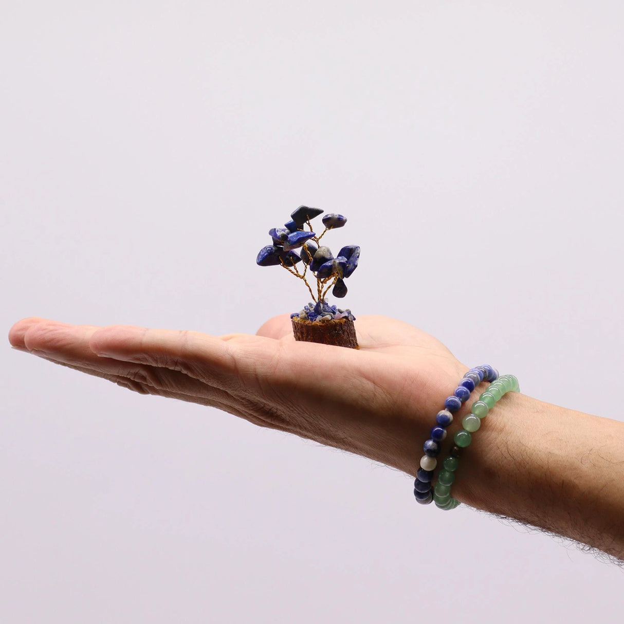 Mini Gemstone Tree On Wood Base - Sodalite (15 stones)