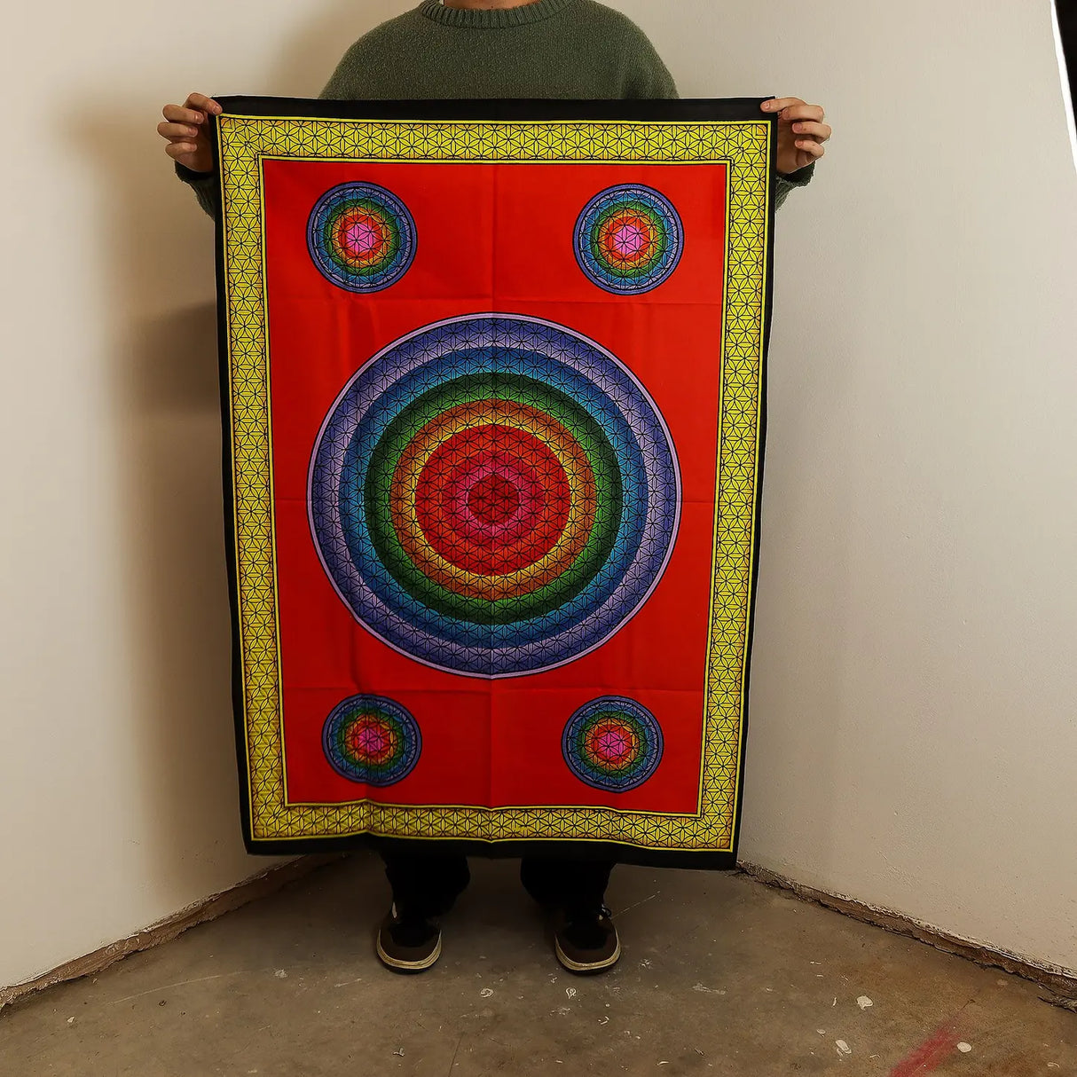 Cotton Wall Art (70x110cm) - Five Flower of Life