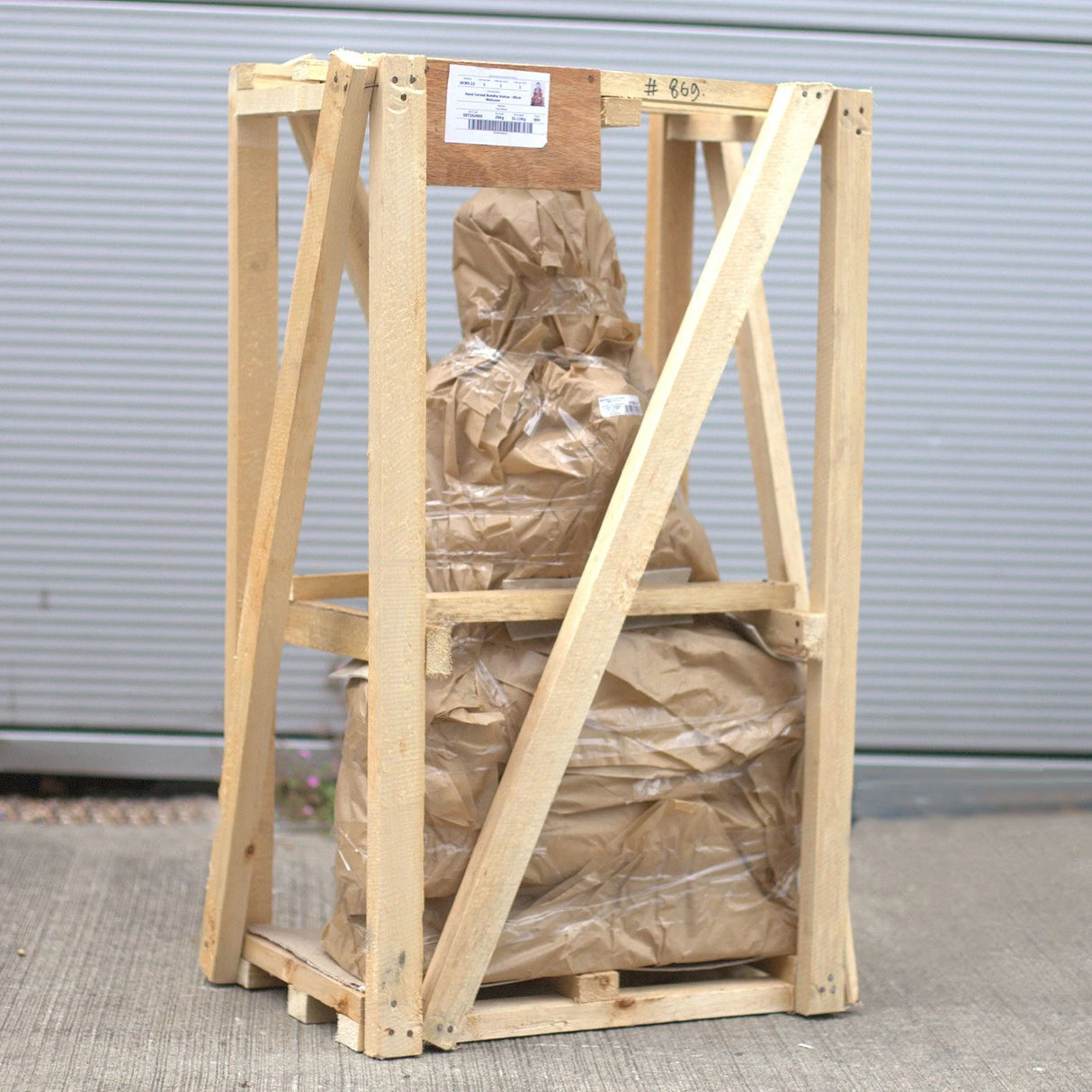 Hand Carved Buddha Statue - 30cm Thinking