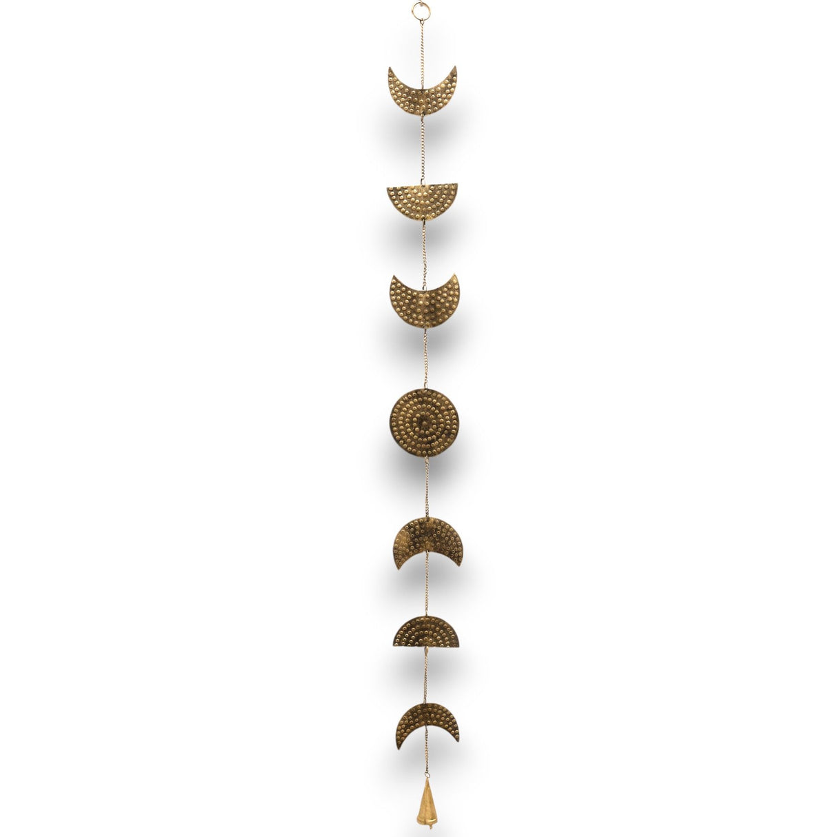Indian Chimes - Brass Moon Phases Drop with Bell 25cm