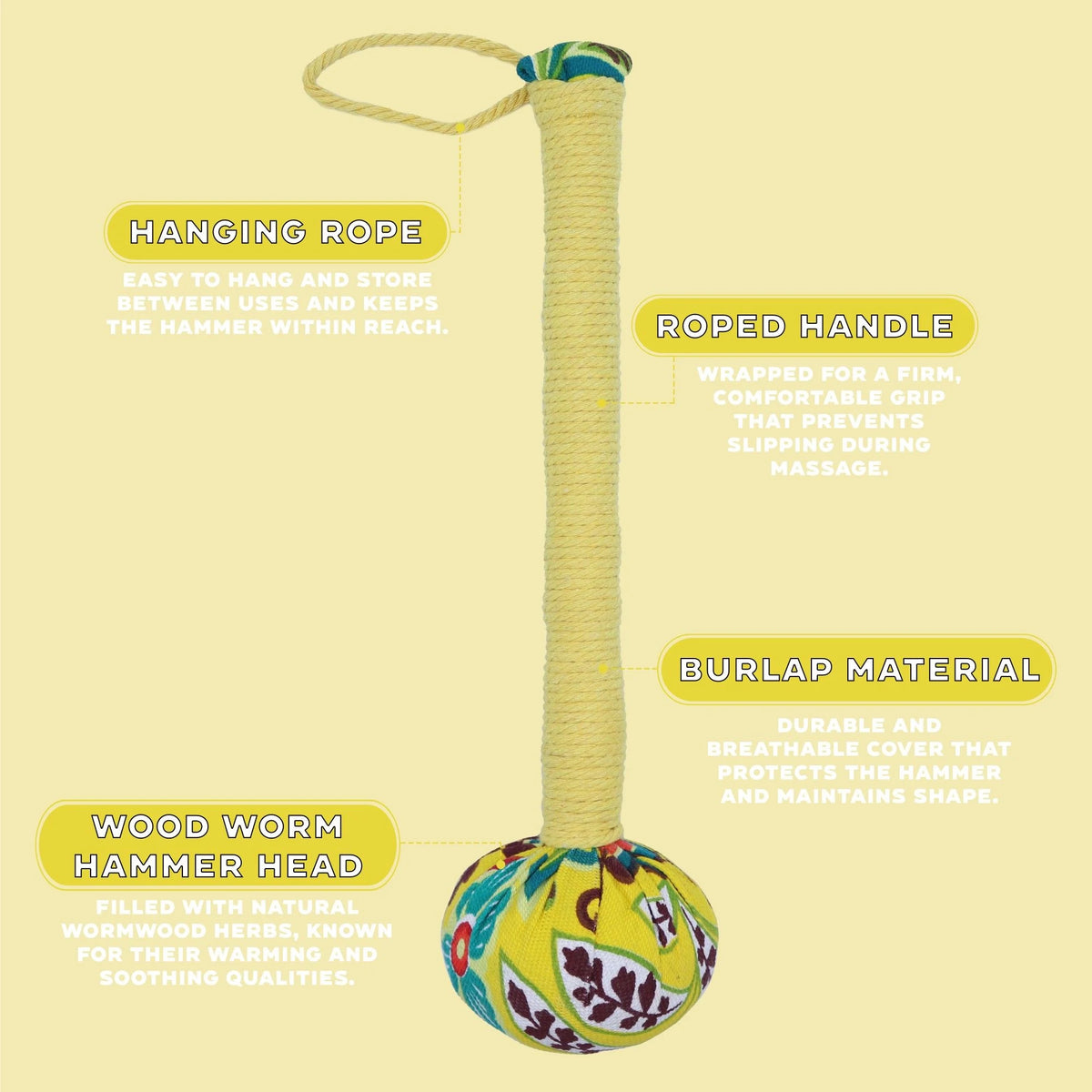 Wormwood Massage Hammer - Lemon