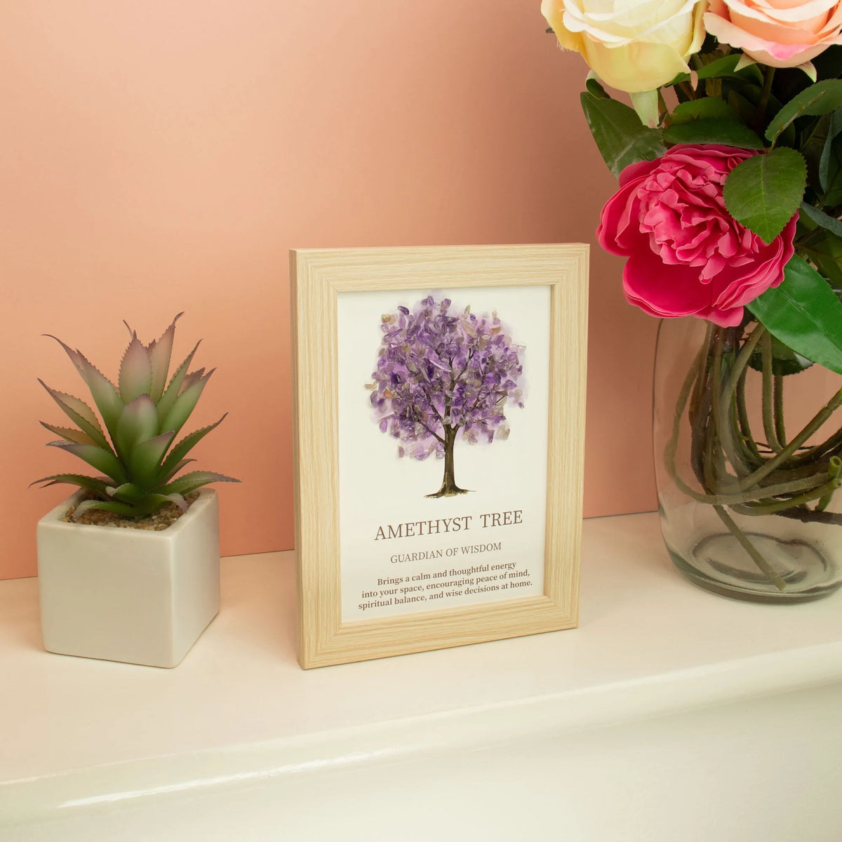 Gemstone Picture - Tree of Life - Amethyst (20x14.7x1cm)