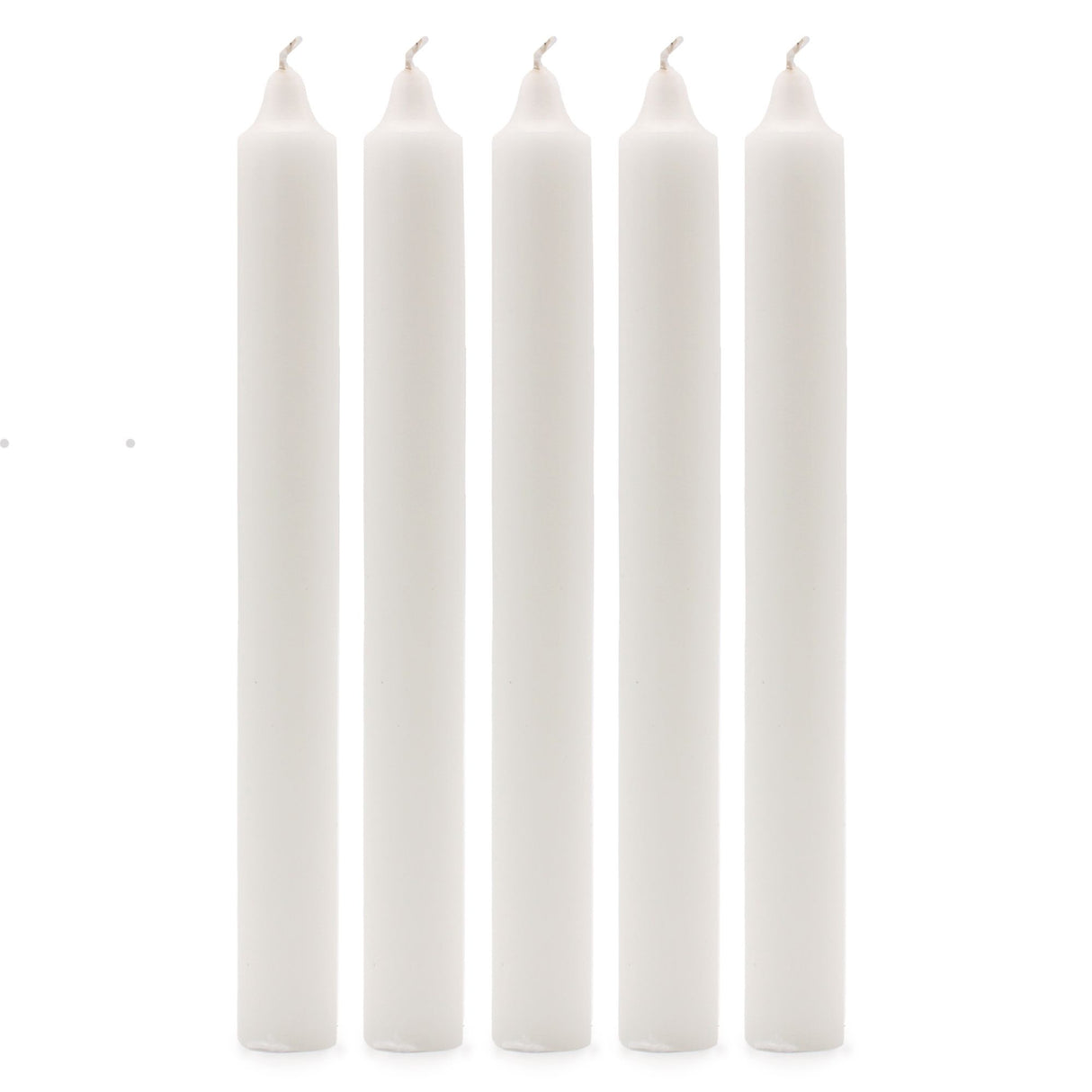Solid Colour Dinner Candles - Rustic White - Pack of 5