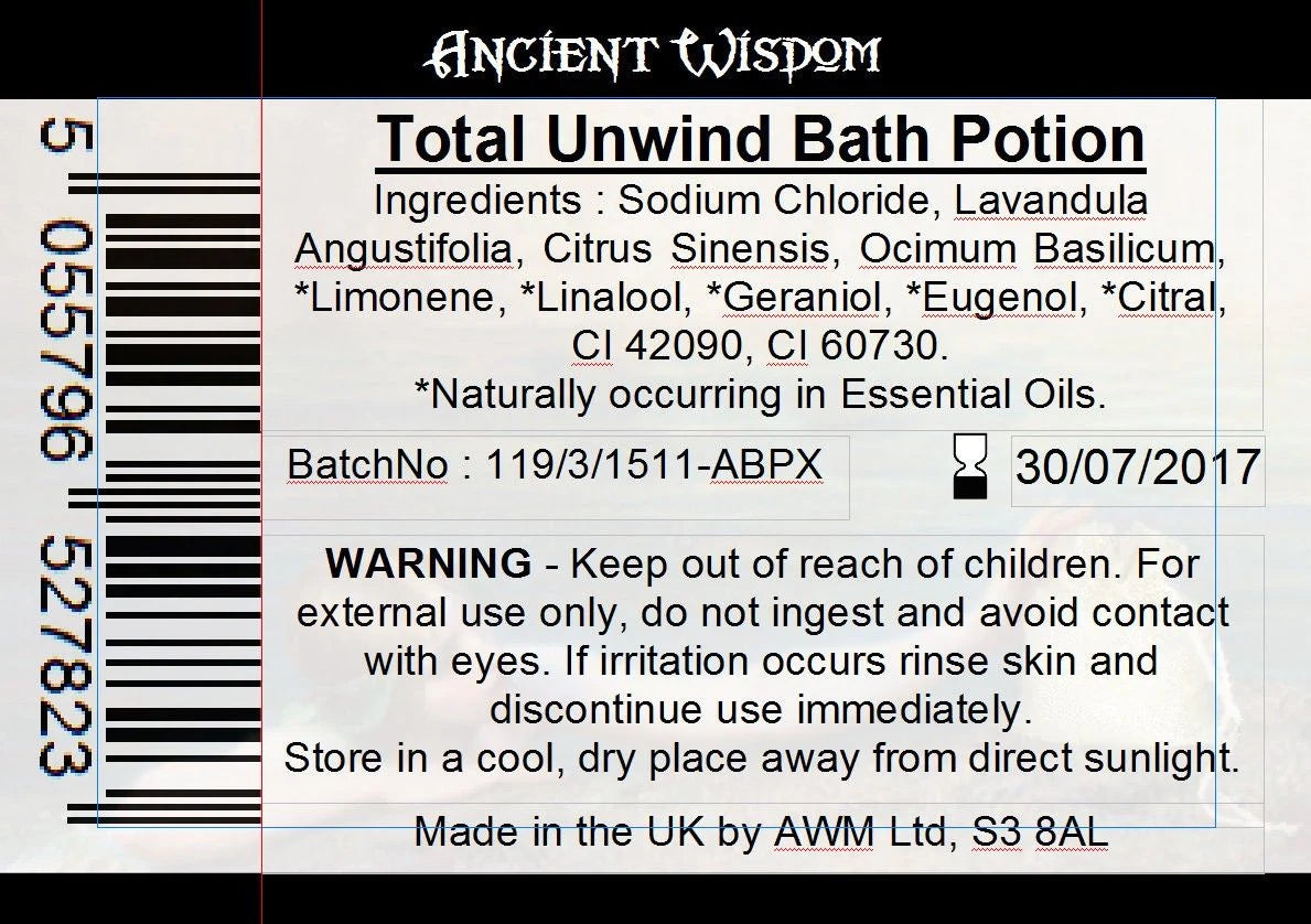 Bag Labels for Total Unwind (4 sheets of 18)