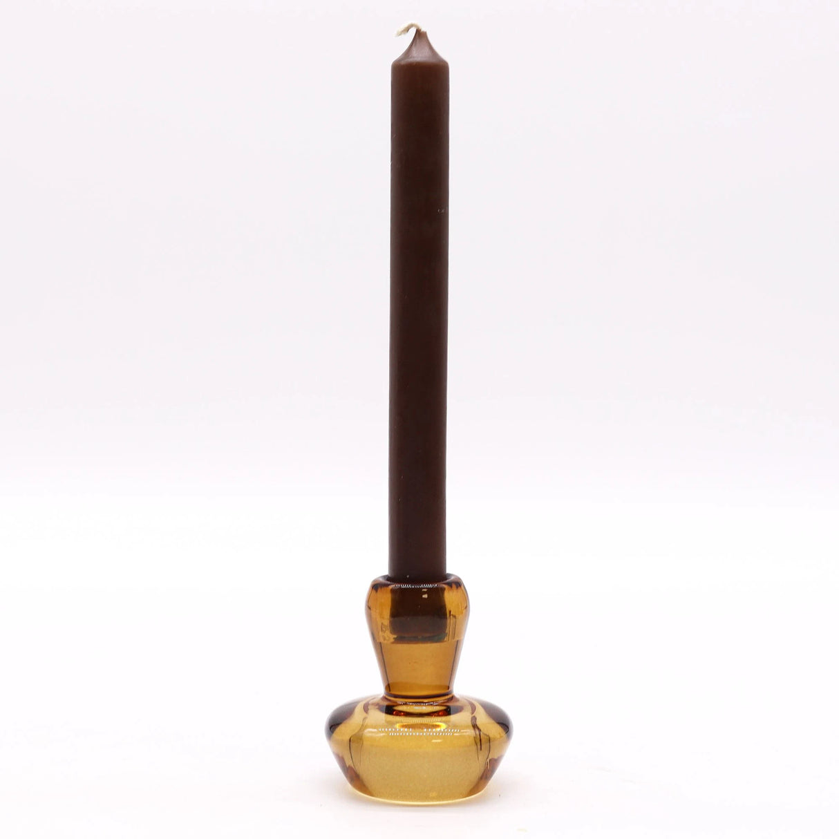 Mushroom Flip Dinner Candle / Tealight Holder - Antique Amber