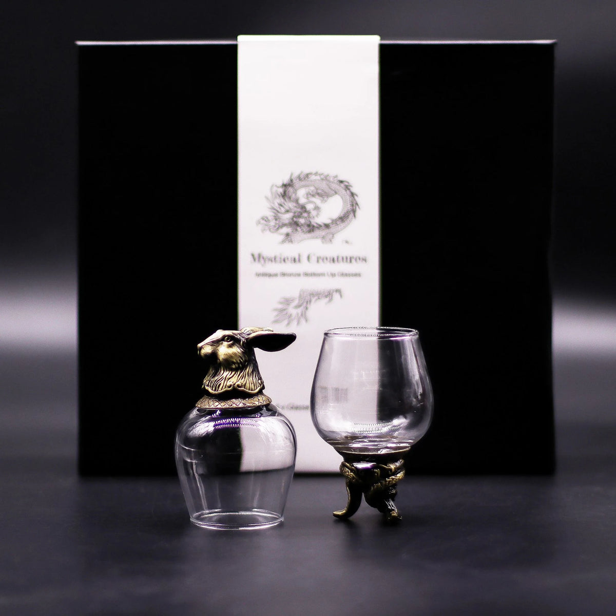 Gift Set of 6 Glasses (100ml) - Mystical Creatures - Antique Bronze