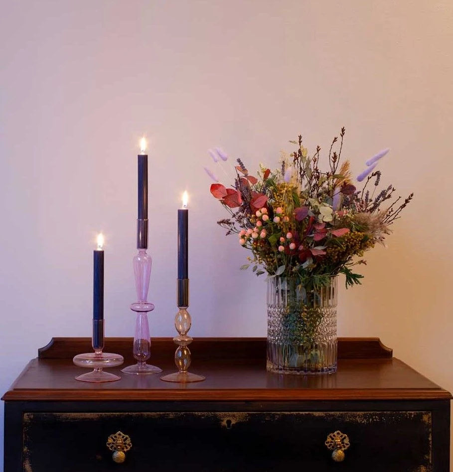 Solid Colour Dinner Candles - Rustic Navy - Pack of 5