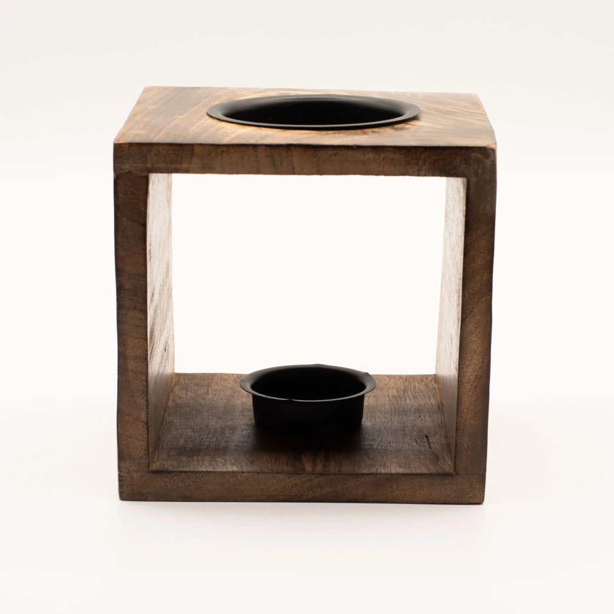 Large Square Mango Wood Oil Burner - Moon Goddess