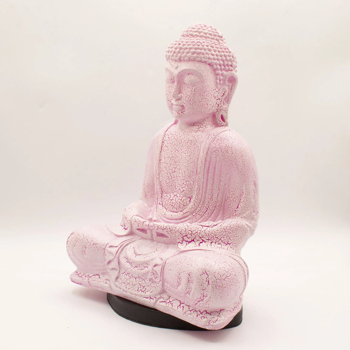Meditation Buddha Lamp Cherry Crackle - Oval Stand