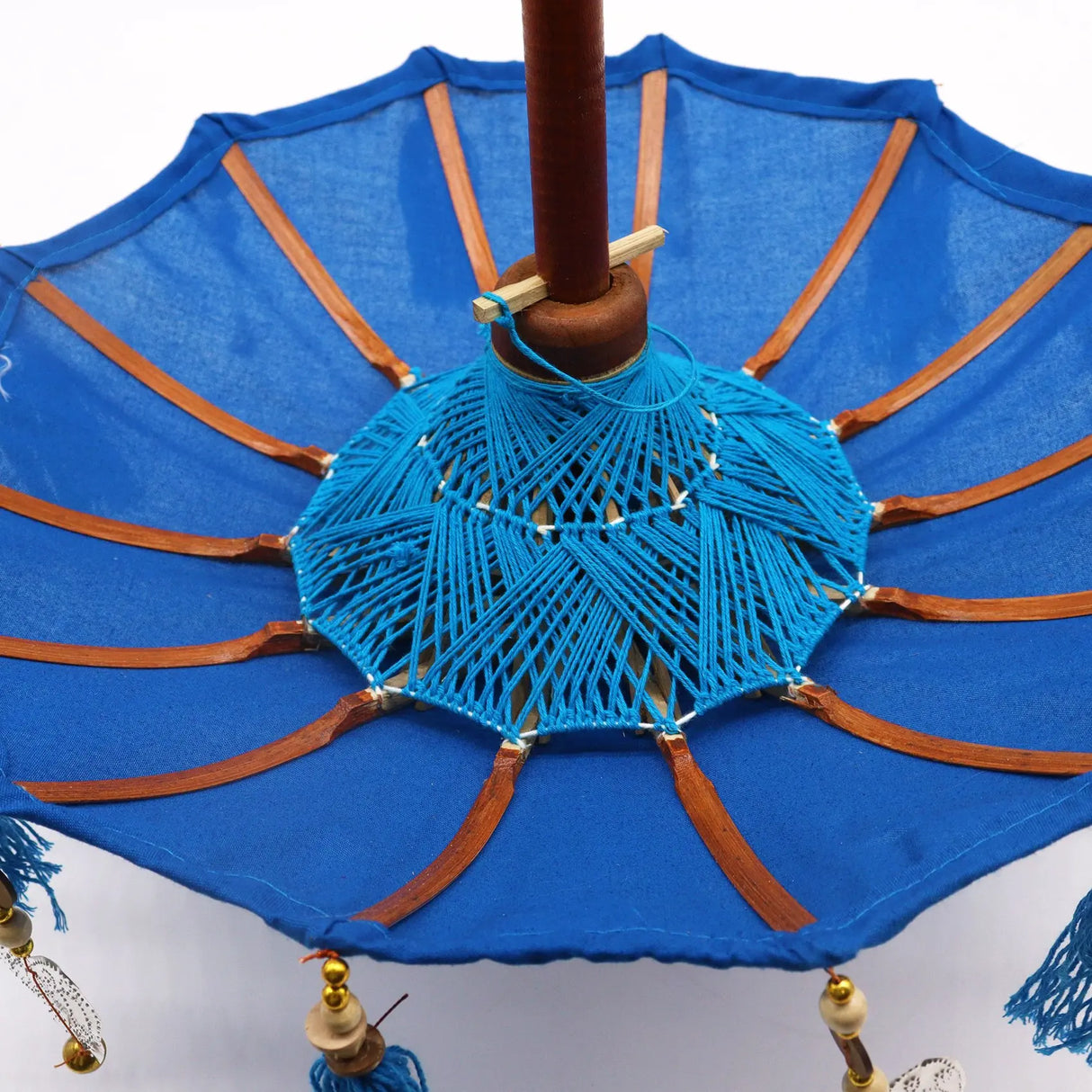 Bali Home Decor Parasol - Cotton - Blue- 40cm