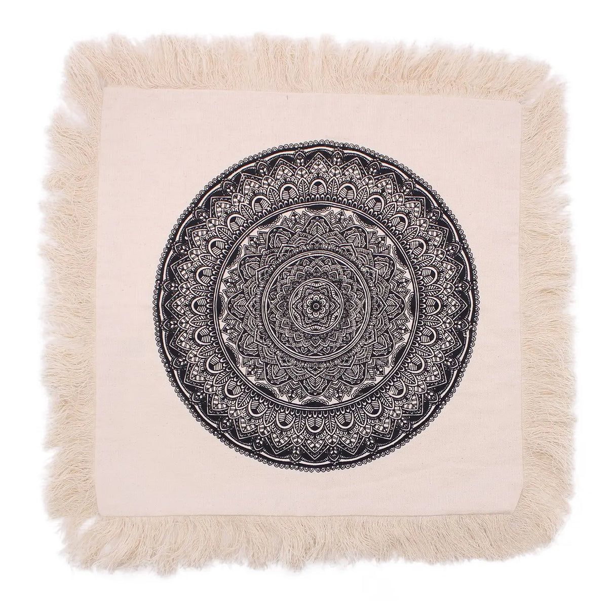 Traditional Mandala Cushion Cover - 45x45cm - black