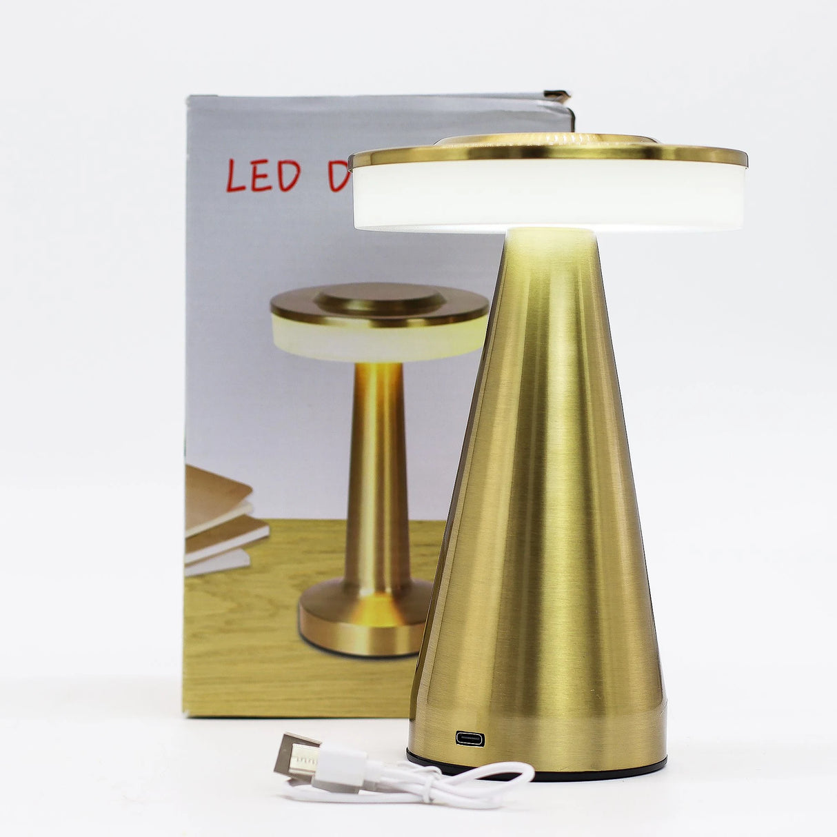 Touch Lamp - Tall Stem Copper - USB (C) - Rechargable (400 Watt)