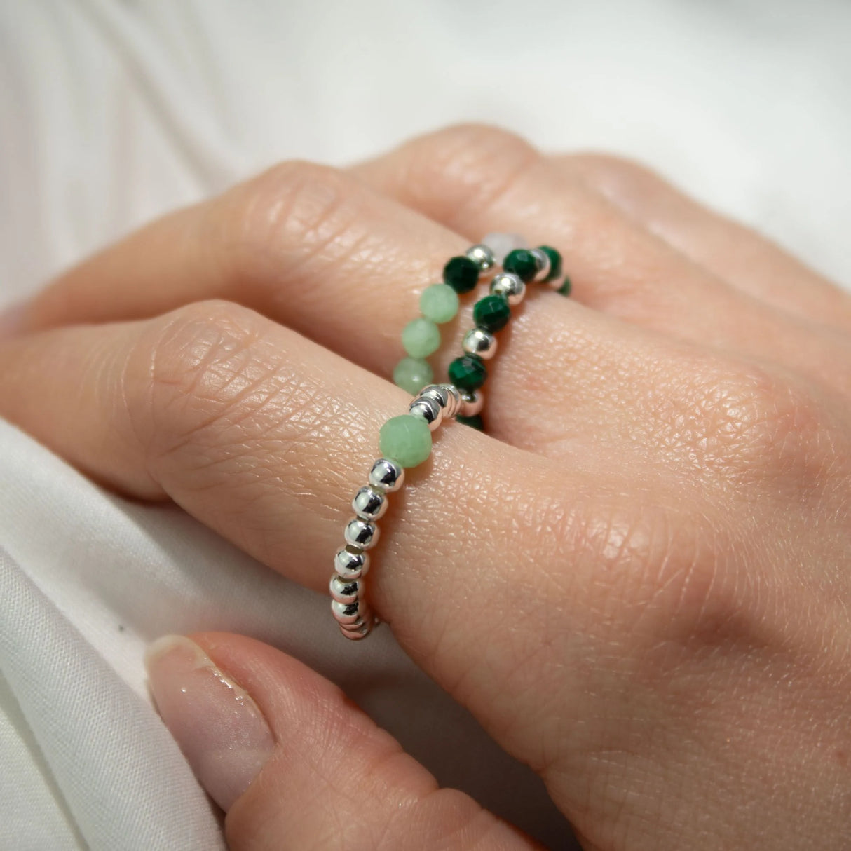 Nymph Spirit Gemstone Ring Set - Forest Spirit