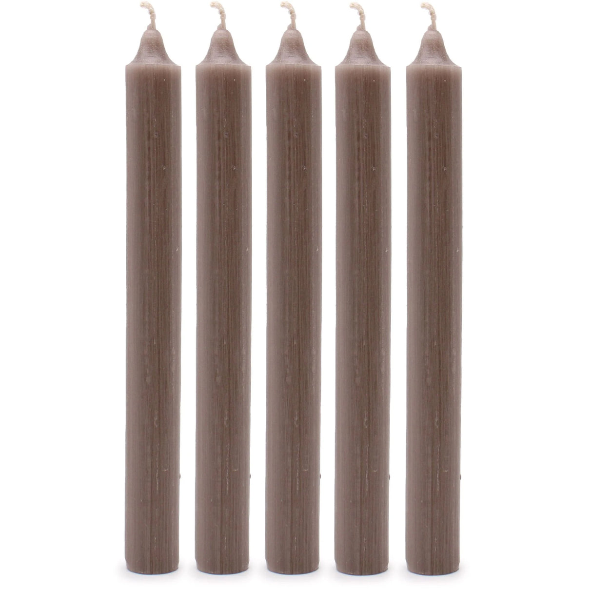Solid Colour Dinner Candles - Rustic Taupe - Pack of 5