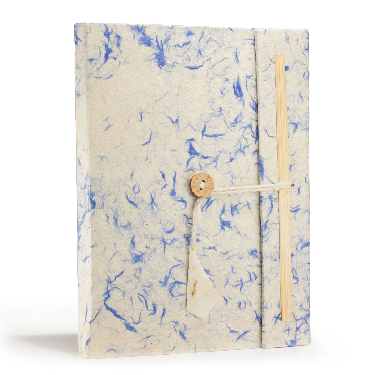 Lokta Mixed Blue Cotton Notebook Large (21x15cm) 45 Leaves Includes Bookmark
