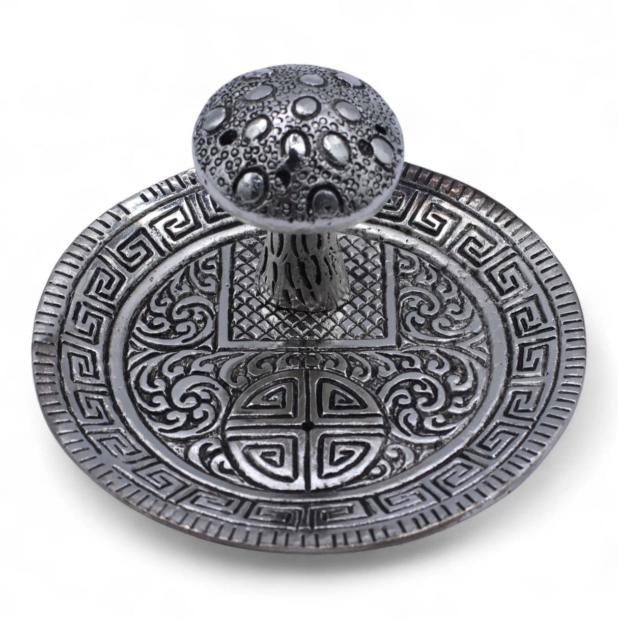 Mushroom Plate - Silver Effect - Incense Holder