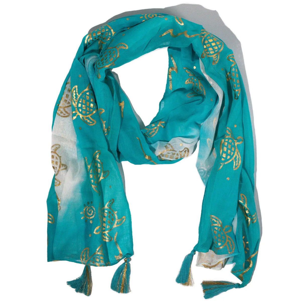 Nomad Sari Summer Turtle Print Scarf Turquoise (18050 cm)
