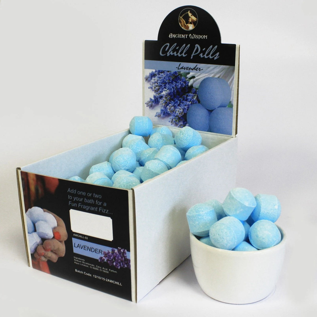 1.3Kg Box of Chill Pills (Mini Bath Bombs) - Lavender