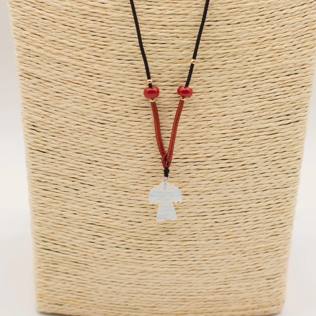 Cord Necklace Gemstone Pendant - Opalite Angel