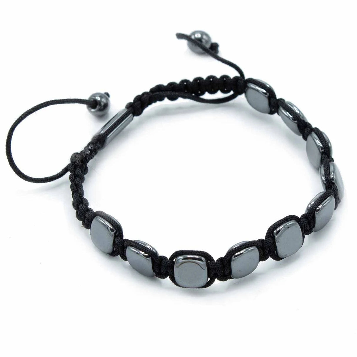 Magnetic Hematite Shamballa Bracelet - Round Corners