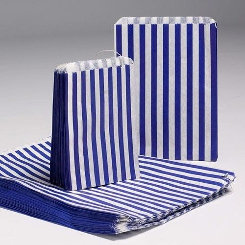 5x7" Candy Stripe Bags - BLUE