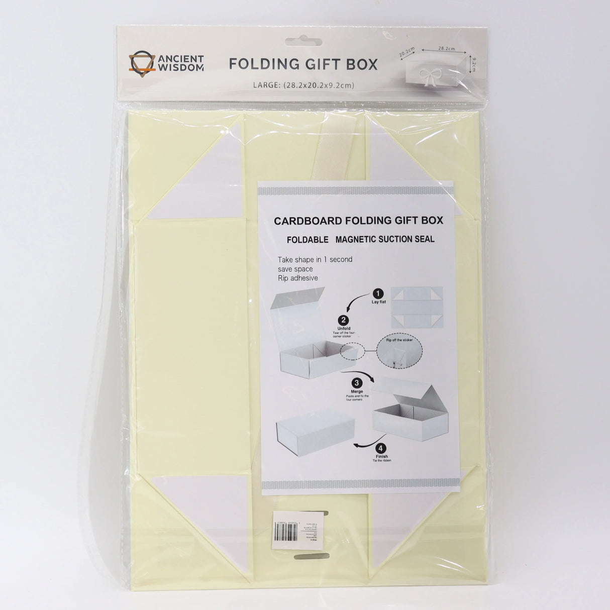 Flat Pack Gift Box - Large (28.2x20.2x9.2cm) - Ivory