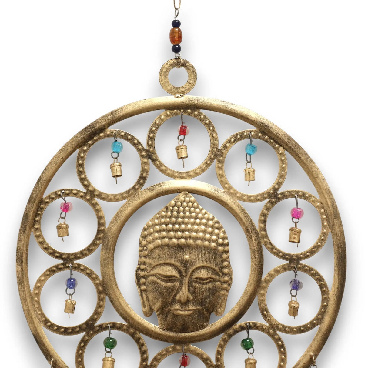 Indian Chimes - Lrg Buddha Face 15 Bell Chimes
