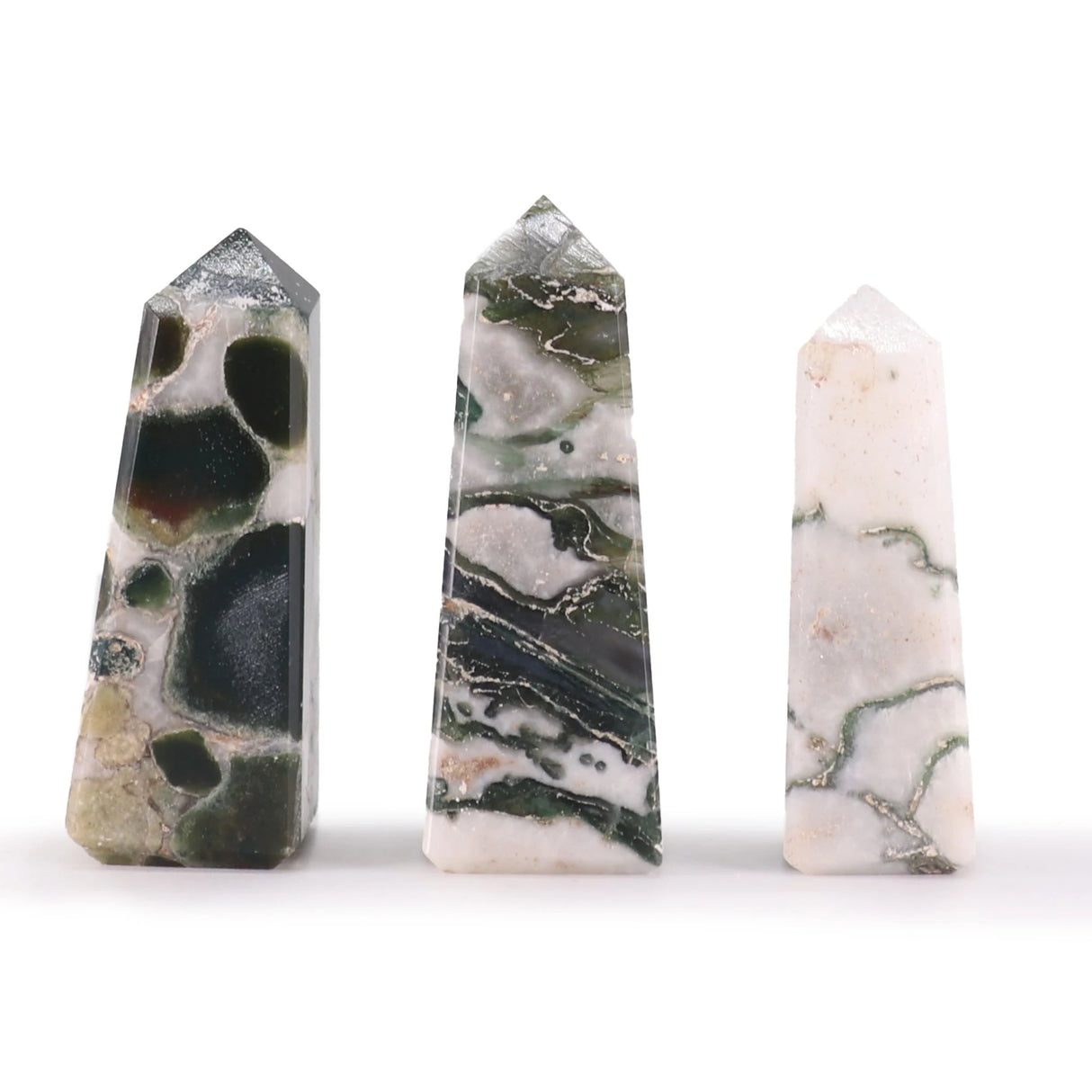 Gemstone Obelisk Points approx 5cm - Moss Agate