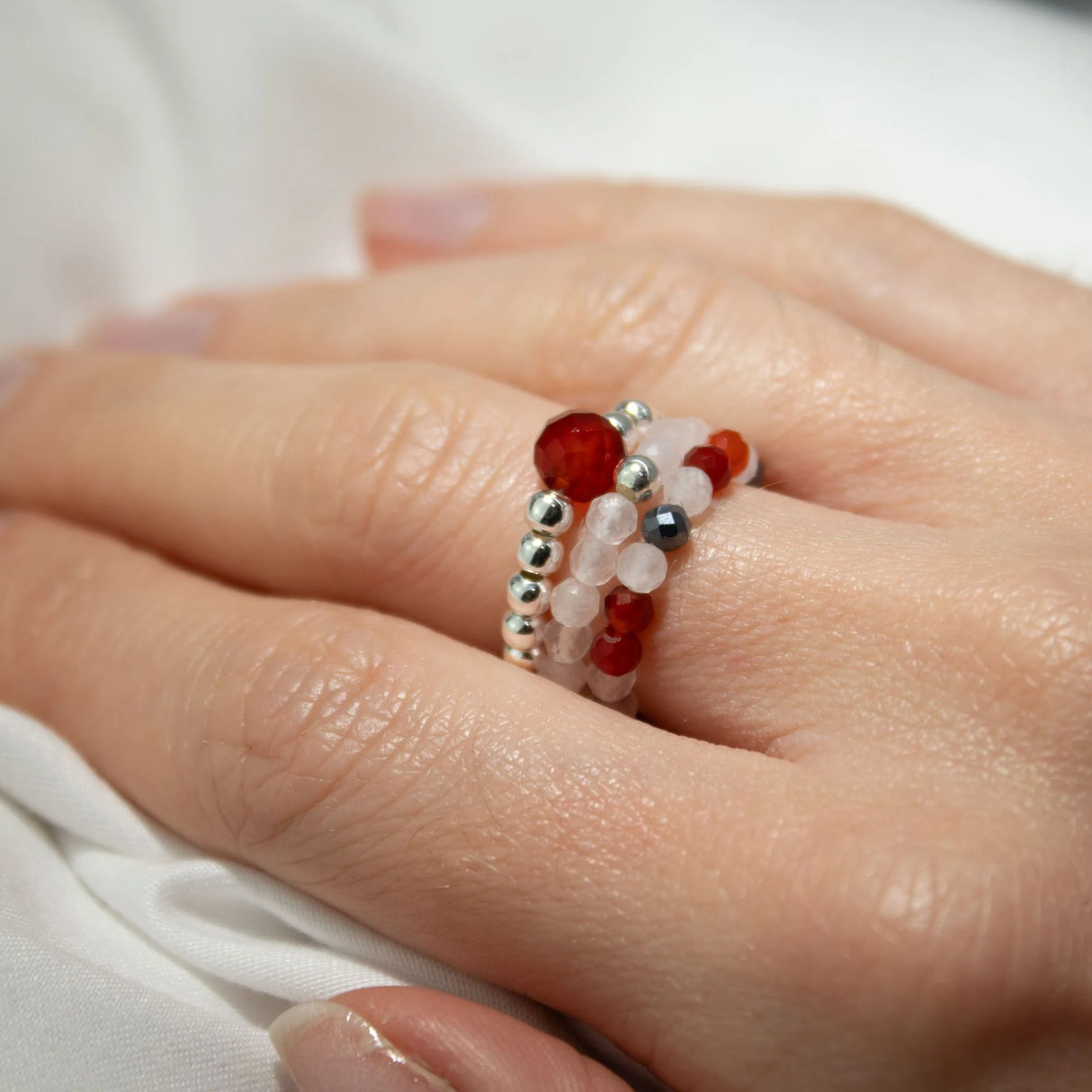 Nymph Spirit Gemstone Ring Set - Love & Flame