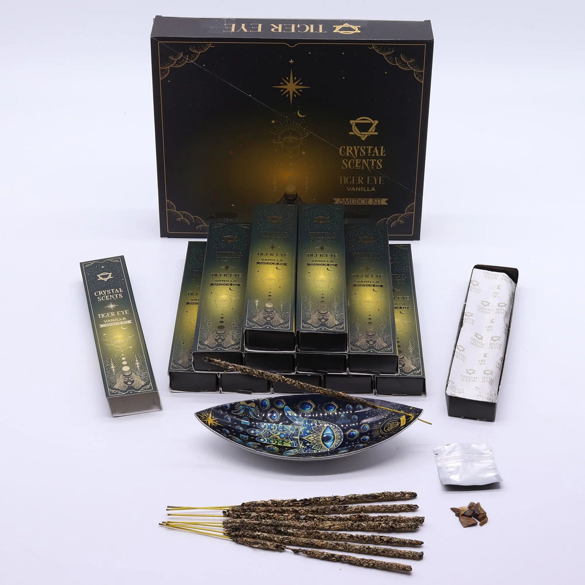 Tiger Eye Crystal Scents Smudge Incense - Vanilla