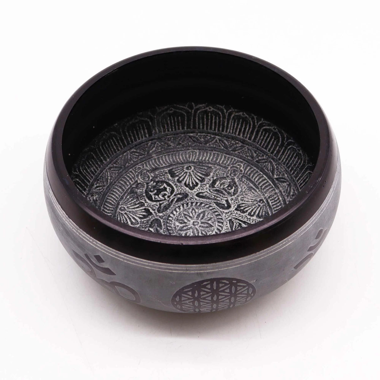 Earth Powder Singing Bowl - Om Five Buddha - 16cm